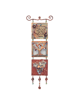 Modern Judaica Art Mobile - Copper & Swarovski Bea , Jewish Wedding Gi